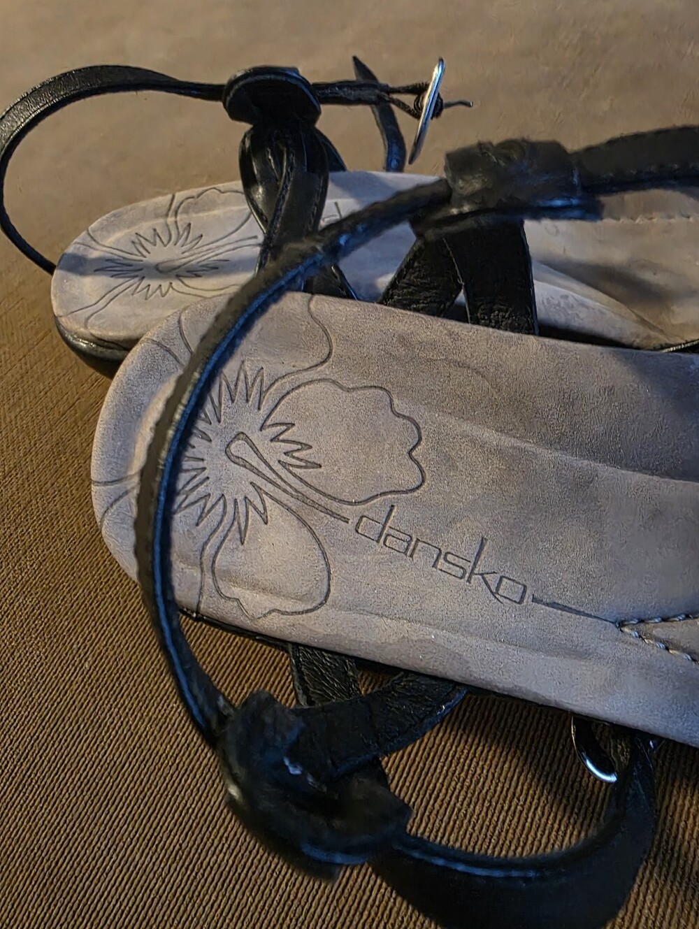 Dansko Black Strappy Women's Sandals
